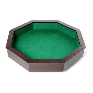 Longfield pitjesbak 8-hoekig - houten speelbak - ingelegd groen vilt - krijtborden voor score - 38,5 x 38,8 cm - engelhart