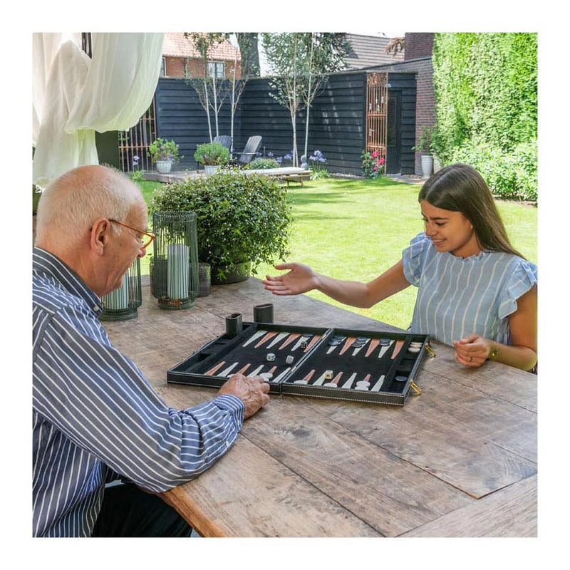 Load image into Gallery viewer, Engelhart backgammon 18 bruin en ivoor klassiek bordspel
