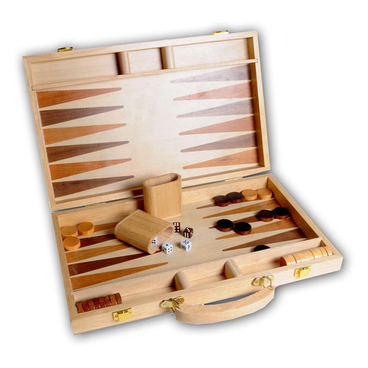 Engelhart backgammon 15 hout ingelegd