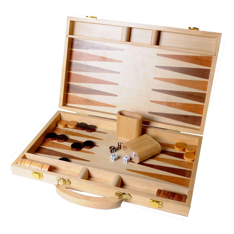 Chargez l'image dans la visionneuse de la galerie, Engelhart backgammon 15 inch - hout ingelegd bord - houten koffer met handvat - luxe uitvoering -
