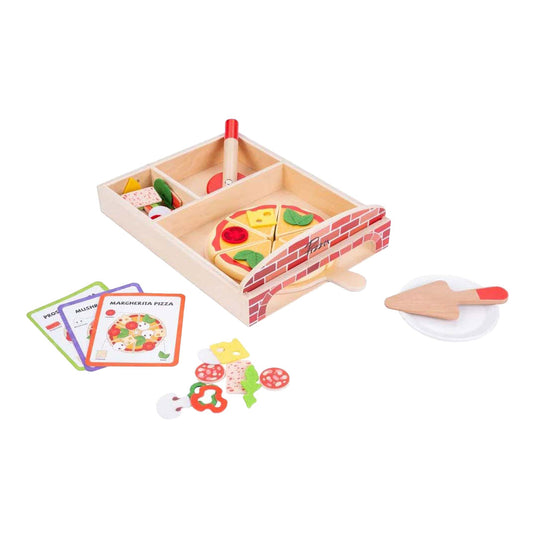 Houten gourmet pizza set, 20dlg