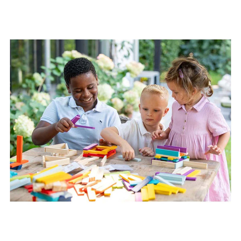 Load image into Gallery viewer, Dorjee Bouwplankjes set van 200 stuks multicolor
