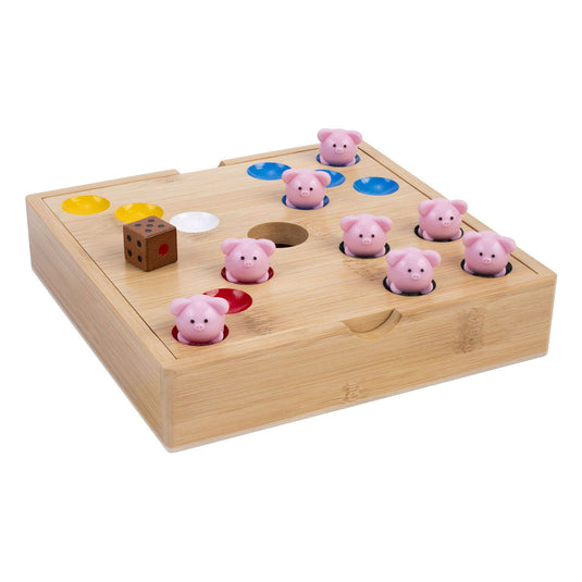 Engelhart pig hole game – bamboe – 60 siliconen varkentjes – strategisch gezelschapsspel – tactisch bordspel –