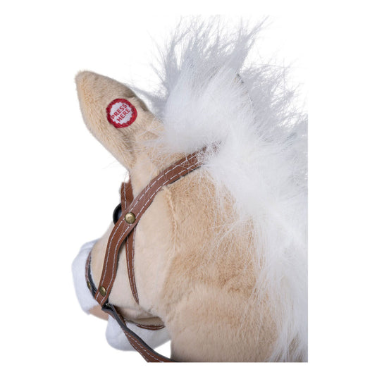 Engelhart stokpaardje -beige- geluid - wieltjes