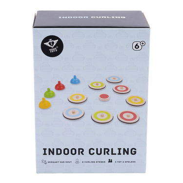 Engelhart indoor curling spel – houten speelset – tafel curling game – behendigheidsspel – inclusief 8 stones, 4 pionnen en target – gezelschapsspel –