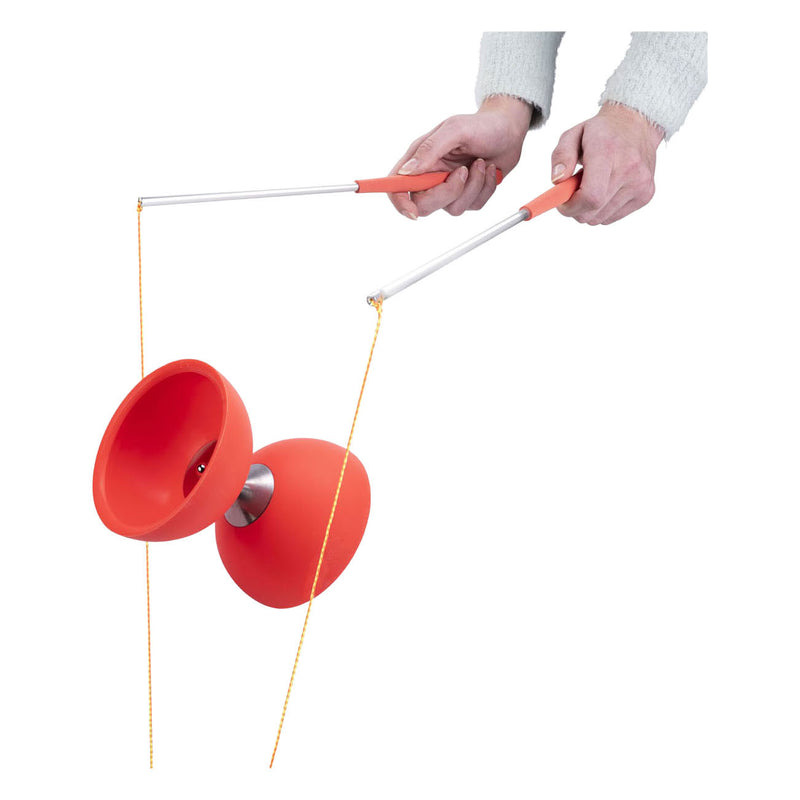 Chargez l'image dans la visionneuse de la galerie, Engelhart diabolo van rubber met metalen stokjes - fluor rood
