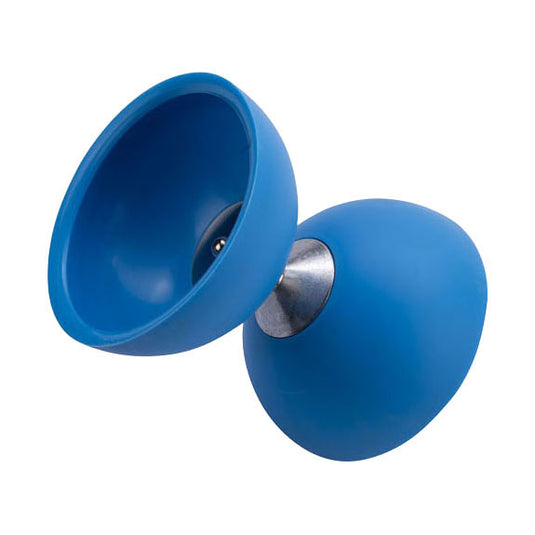 Engelhart diabolo van rubber met metalen stokjes - blauw