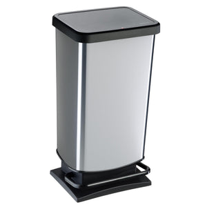 Rotho paso pedaalemmer 40l zilver metallic