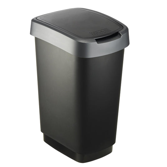 Rotho twist afvalbak 25l dark silver