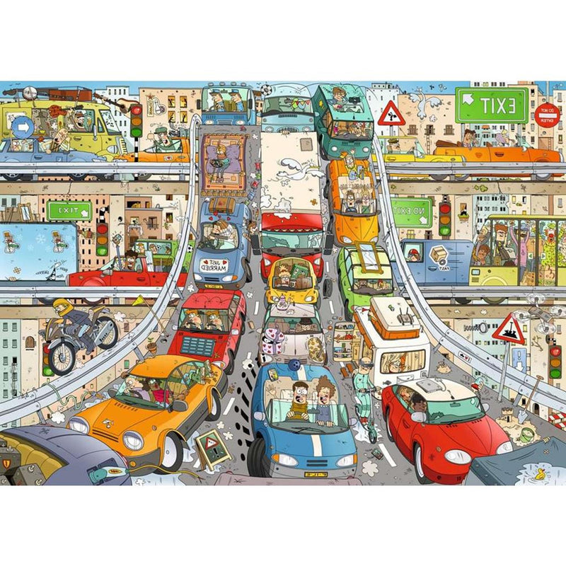 Load image into Gallery viewer, Ravensburger puzzel comic - verkeerschaos 1000st.
