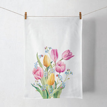 Ambiente keukendoek-theedoek tulips bouquet 100% katoen 50x70cm