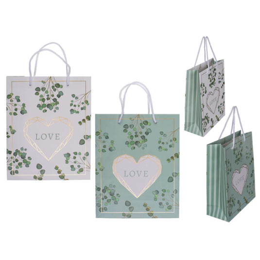 Ootb cadeautasje love 18x8x23cm groen wit