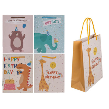 Ootb papieren geschenktas verjaardag dieren 18 x 8 x 23 cm