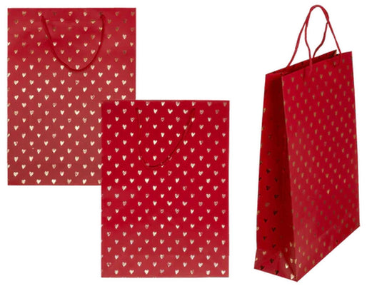 Ootb geschenktasje hearts rood 25x8,5x34cm