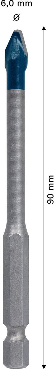 Bosch expert hex-9 hardkeramische boor 6 x 90 mm - 2608900590