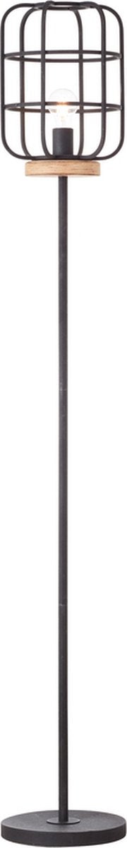 Brilliant gwen - vloerlamp - 1xe27 - max 60w - zwart hout