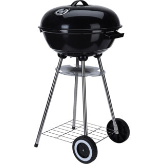 Overige merken kogelgrill houtskoolbarbecue op wielen 46 cm zwart