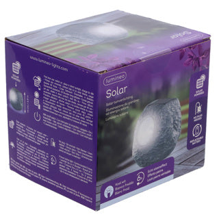 Kaemingk solarlamp steen grijs polyresin