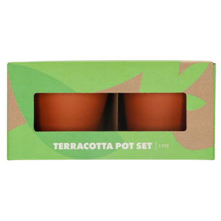 Basil terracotta potten met bieslook en icum zaden 13,5 cm | 4 stuks