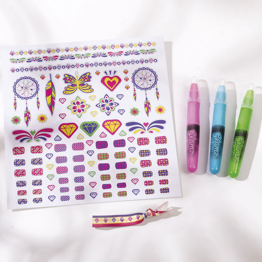 Totum glamz glitter tatoeages en haarkrijt