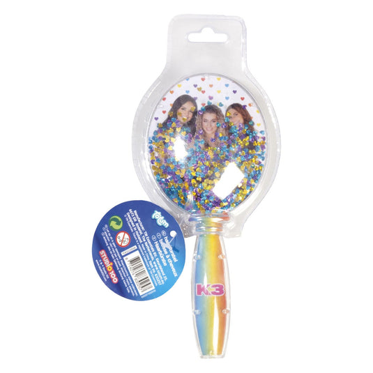 Totum k3 glitter kinder haar borstel - speelgoed meisjes junior vanaf 3 jaar- met bewegende glitters - studio 100 kids beauty