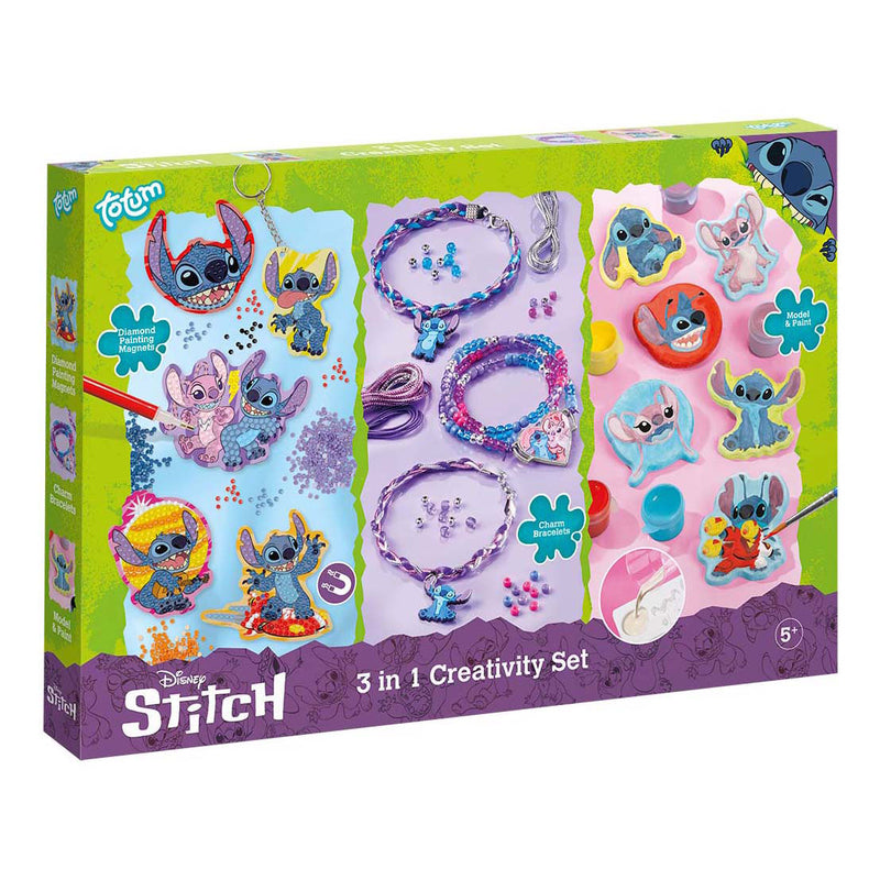 Load image into Gallery viewer, Creative craft group totum 3in1 stitch diamond painting, armbanden maken en gips gieten knutselset
