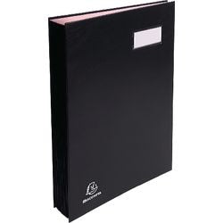 Exacompta handtekenmap voor ft 24 x 35 cm | uit karton overdekt met pvc | 20 indelingen | zwart