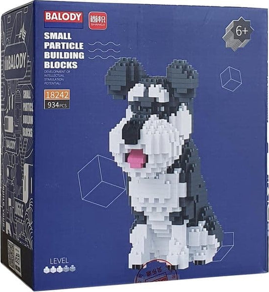 Balody schnauzer hond met nanoblocks mini lego bouwstenen 934 onderdelen