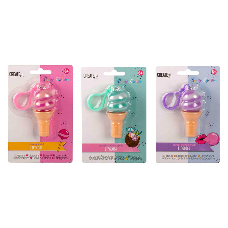 Load image into Gallery viewer, Canenco Candy Explosion Lipgloss Ijsje Sleutelhanger
