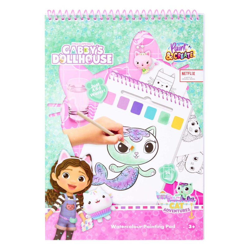 Load image into Gallery viewer, Canenco gabby's dollhouse water verfset boek - incl kwast
