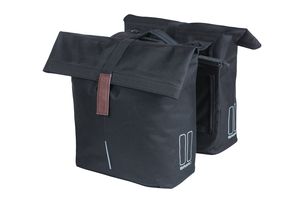 Basil tas city dubbel mik zwart | 28-32l
