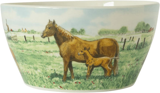 Wiebe van der zee wiebe's farm kom paard ã˜13cm doos a 6 stuks porselein