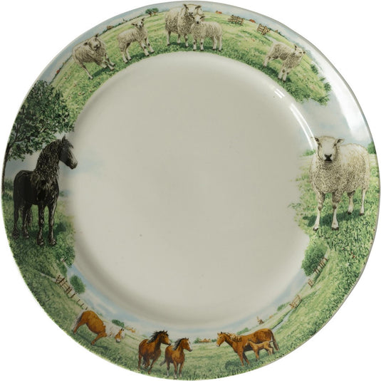 Wiebe van der zee wiebe's farm bord paard schaap ã˜25cm doos a 6 stuks porselein