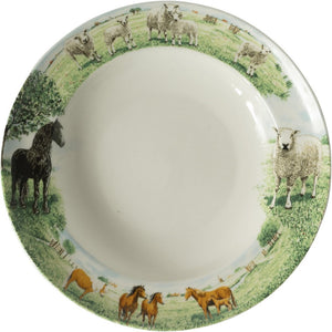 Wiebe van der zee wiebe's farm diep bord paard schaap ø23cm doos a 6 stuks porselein