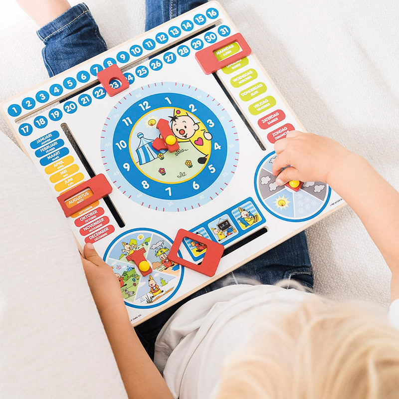 Load image into Gallery viewer, Bambolino Toys Houten Kalenderklok
