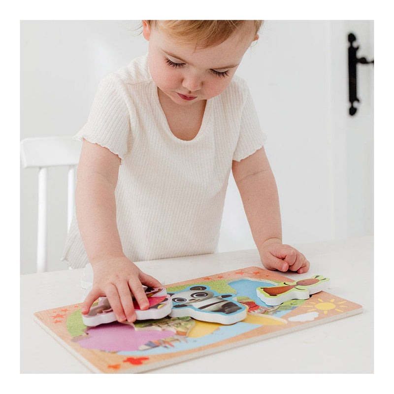 Load image into Gallery viewer, Bambolino Toys Houten Vormenpuzzel, 5st.
