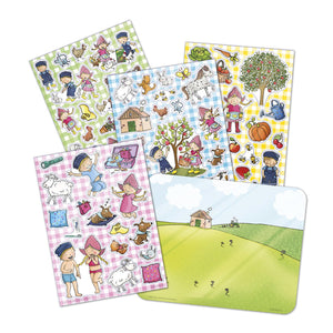 Totum fien teun raamstickers, niet permanente verplaatsbare stickers - met speelachtergrond - vanaf 3 jaar - bambolino toys