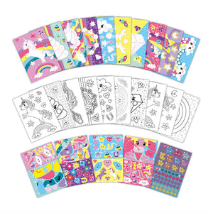 Totum unicorn sticker puzzel doeboek a5 - vakantieboek stickeren op nummer incl. kleurplaten - speelgoed meisjes vanaf 3 jaar
