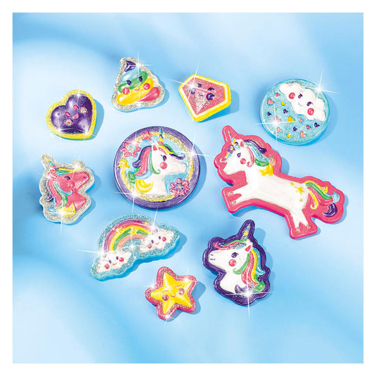 Totum unicorn gips gieten schilderen model paint 10 gipsfiguren maken incl. 5 kleuren verf en penseel - knutselset cadeau tip speelgoed meisjes en jongens vanaf 5 jaar