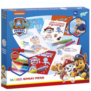 Totum paw patrol speelgoed 5 magische spray pennen blaaspennen met sjablonen - creatief speelgoed knutselset tekenen schilderen cadeautip knutselen speelgoed jongens en meisjes