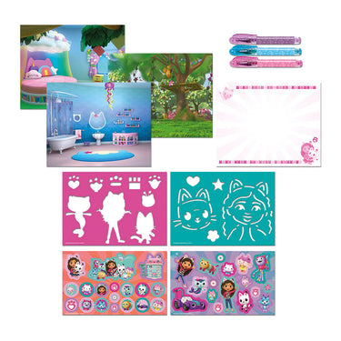 Totum gabby’s poppenhuis designer vakantie doeboek - tekenen schrijven stickeren, 25 delig - gabby’s dollhouse creatief speelgoed meisjes vanaf 3 jaar cadeautip