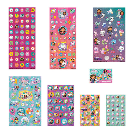 Totum gabby’s poppenhuis super stickerset xl 7 vellen incl. luxe stickers en spelletjes - gabby’s dollhouse speelgoed meisjes en jongens
