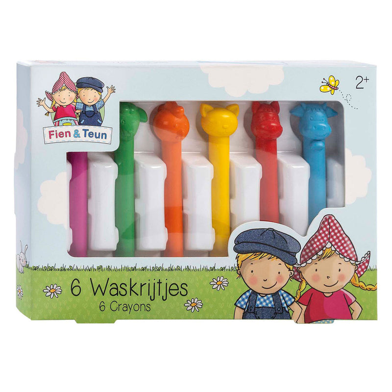 Afbeelding laden in galerijviewer, Bambolino fien teun waskrijtjes - creatief speelgoed - tekenen voor peuters, kleuters - boerderij dieren - toys - vanaf 3 jaar
