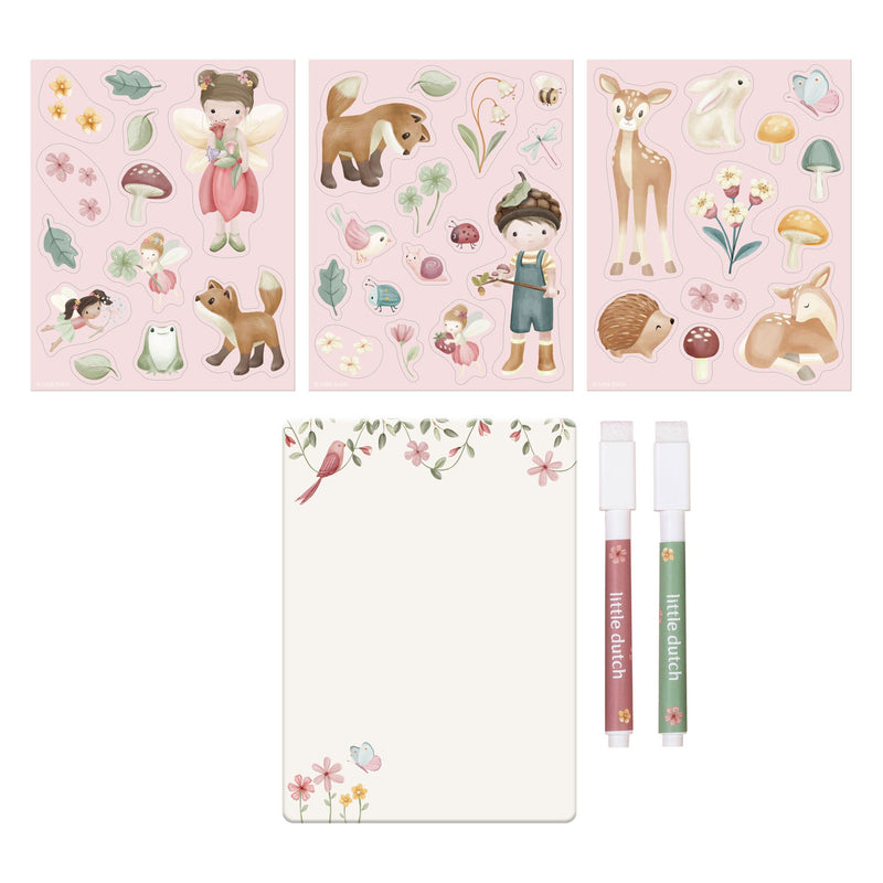 Afbeelding laden in galerijviewer, Little dutch whiteboard kleurset met magneten - rosa fairy garden
