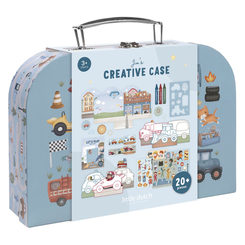 Afbeelding laden in galerijviewer, Little dutch knutselkoffer jim vehicles - creatief speelgoed - cadeautip
