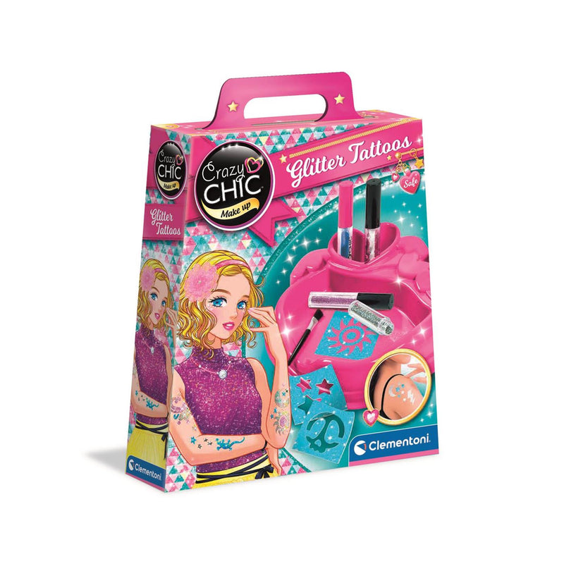Load image into Gallery viewer, Clementoni crazy chic glitter tattoos maken
