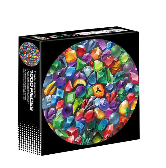 Intro puzzel rond - colourful gems - 1000 stukjes