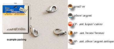 Darice vaessen creative • sluiting 10mm 12pcs silver
