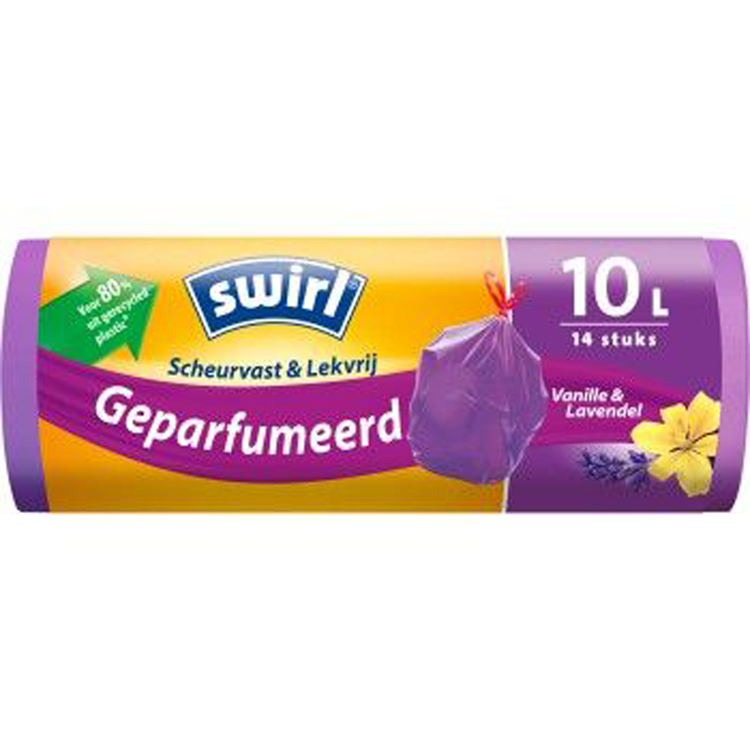 ギャラリービューアに画像をロードする, Swirl? swirl pedaalemmerzakken met trekband geparfumeerd vanille-lavendel 10l 14 stuks
