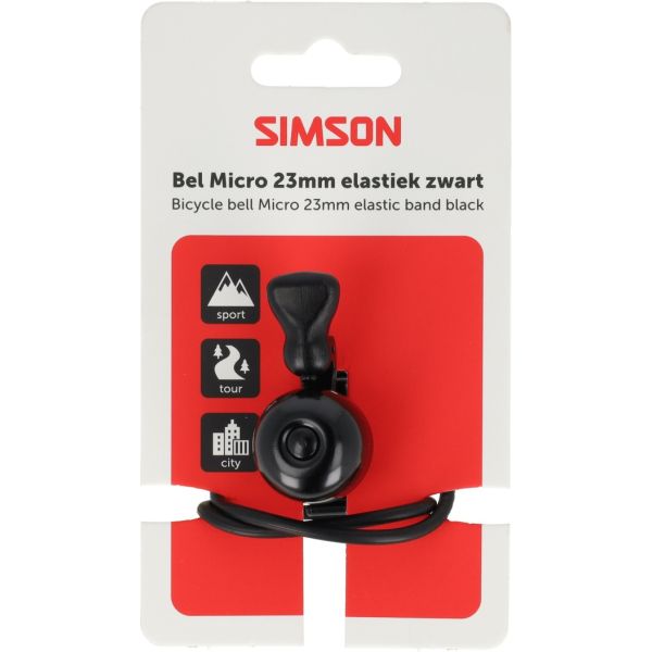 Chargez l'image dans la visionneuse de la galerie, Rema tip top nederland b.v. simson fietsbel micro 23mm rubber elastiek bevestiging zwart
